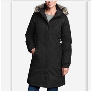 Eddie Bauer Black Down Stadium Parka 16 Petite